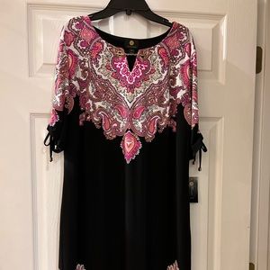JM Collection black and floral dress XL petite.